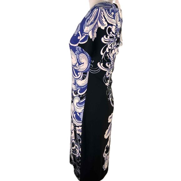 Boston Proper Feather Scroll Scoop Neck Sheath Dress Size 4 - Picture 2 of 6